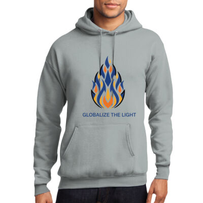 Fleece Pullover Hooded Sweatshirt, Blue and Yellow Design Thumbnail